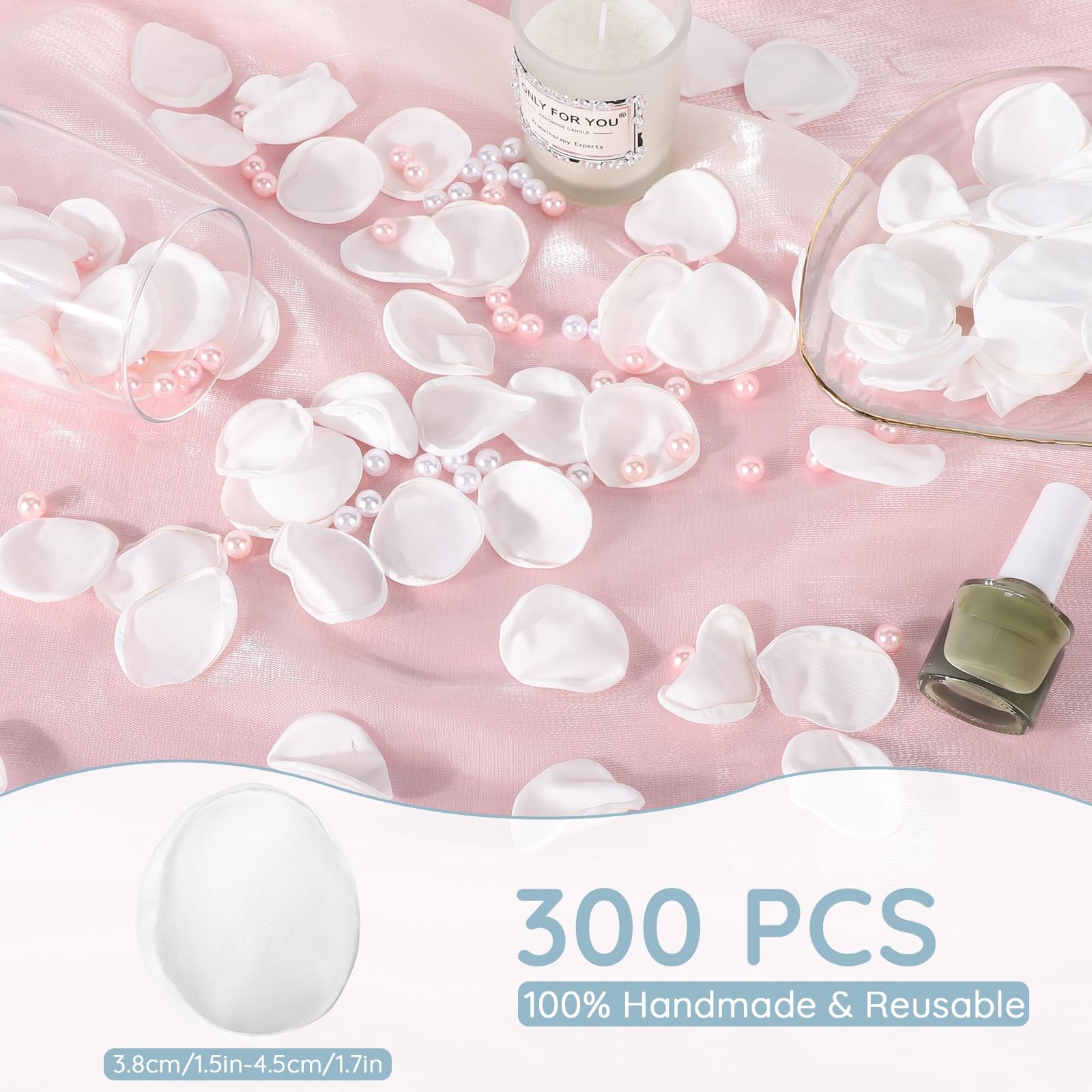 300 PCS White Silk Flower Petals For Wedding Decoration Table Centerpiece DIY