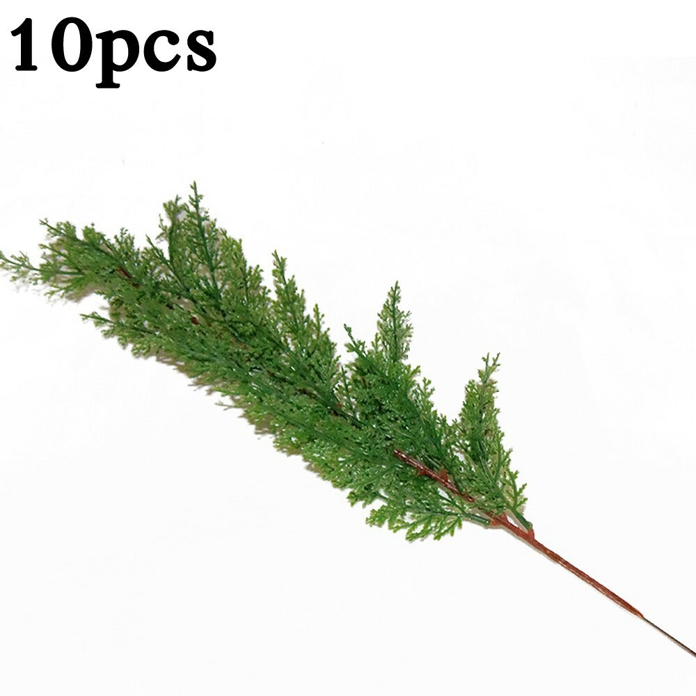 10* Artificial Pine Branches Flower DIY Fake Plants Christmas Tree Decor 42cm