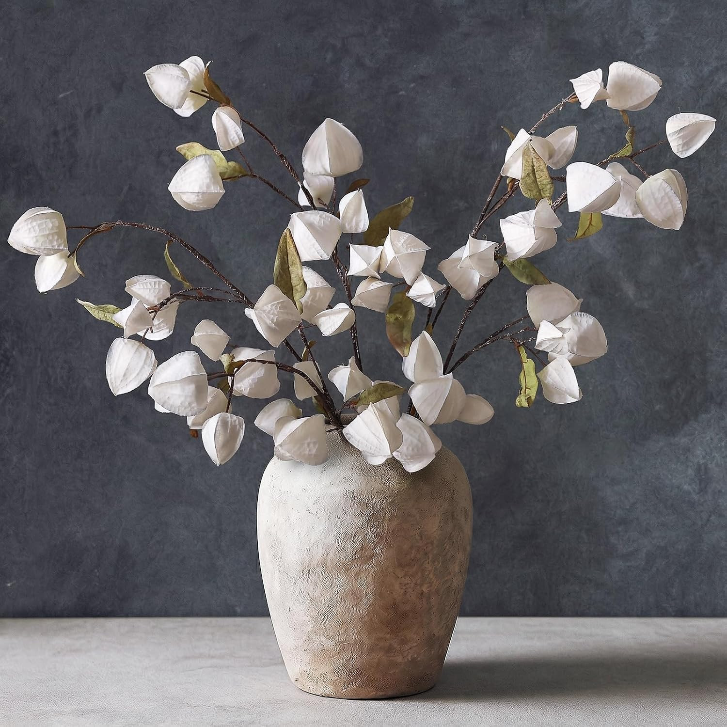 4PCS Faux Physalis Branches – 29″ Cream Cape Gooseberry for Home Decor