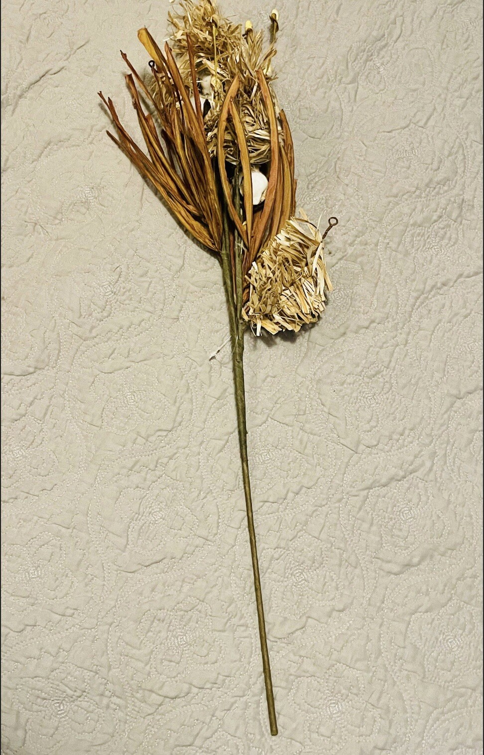 Cotton & Fall Grass Branch, 28” NEW Floral Arrangements Craft Supply