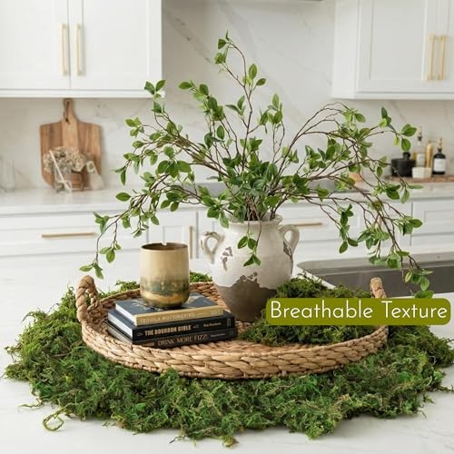7OZ Moss for Plants Indoor, Natural Looking Faux Grass for Crafts, Fresh Green