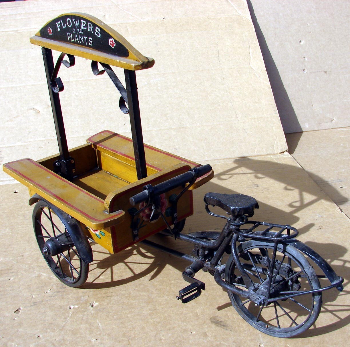 Home Counter Top Deco Bicycle Carriage Flowers Plants Cart Display