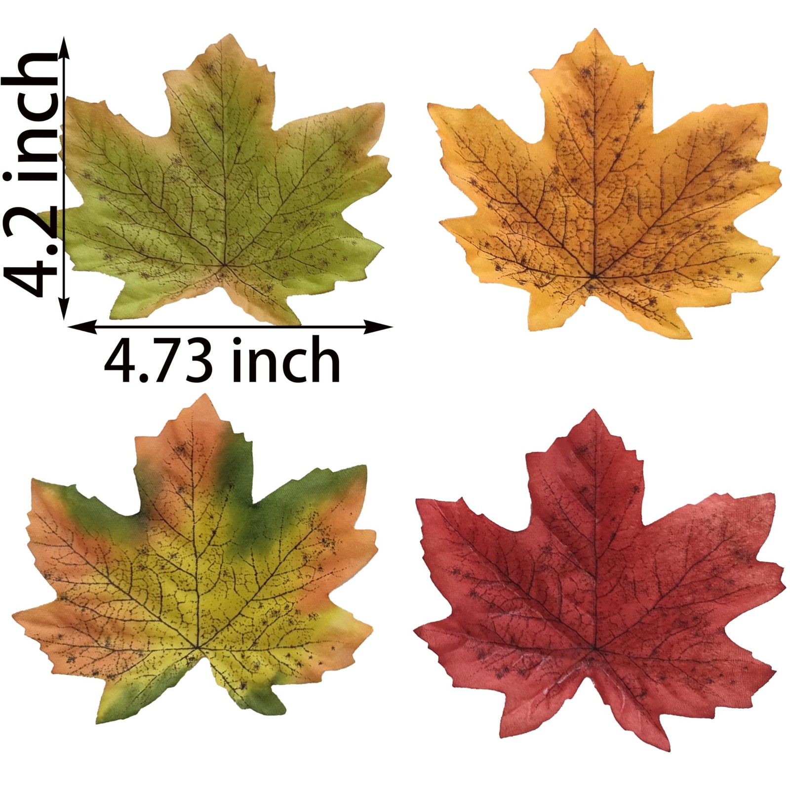 4.73”Fake Fall Leaves Decor,0.7 LB Fall Leafs Faux Odorless,600 Pcs Large Fa…