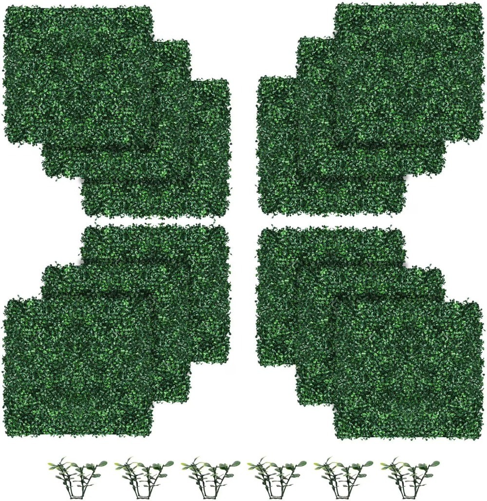 4-Layer Grass Wall Panels, 10″x 10″(10pcs) Artificial Green Wall Panel Backdrop