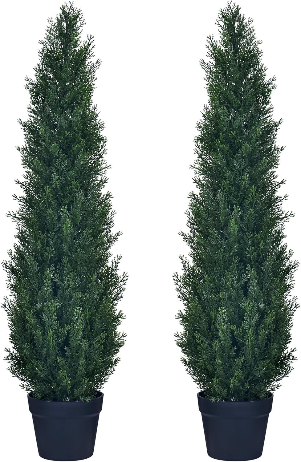 2 Packs 3ft Artificial Cedar Topiary Trees – Fake Boxwood Topiary Cypress Trees