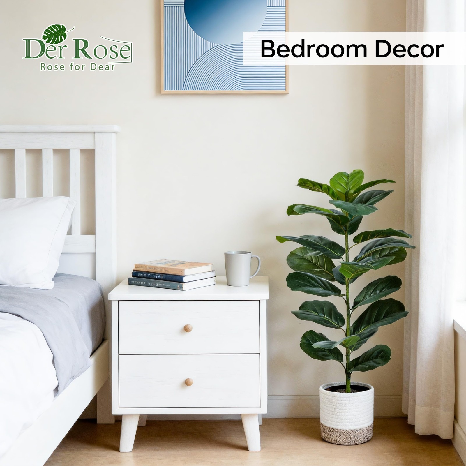 30″ Artificial Fiddle Leaf Fig Tree – 2 Pack, Realistic Indoor/Outdoor Fake Plan
