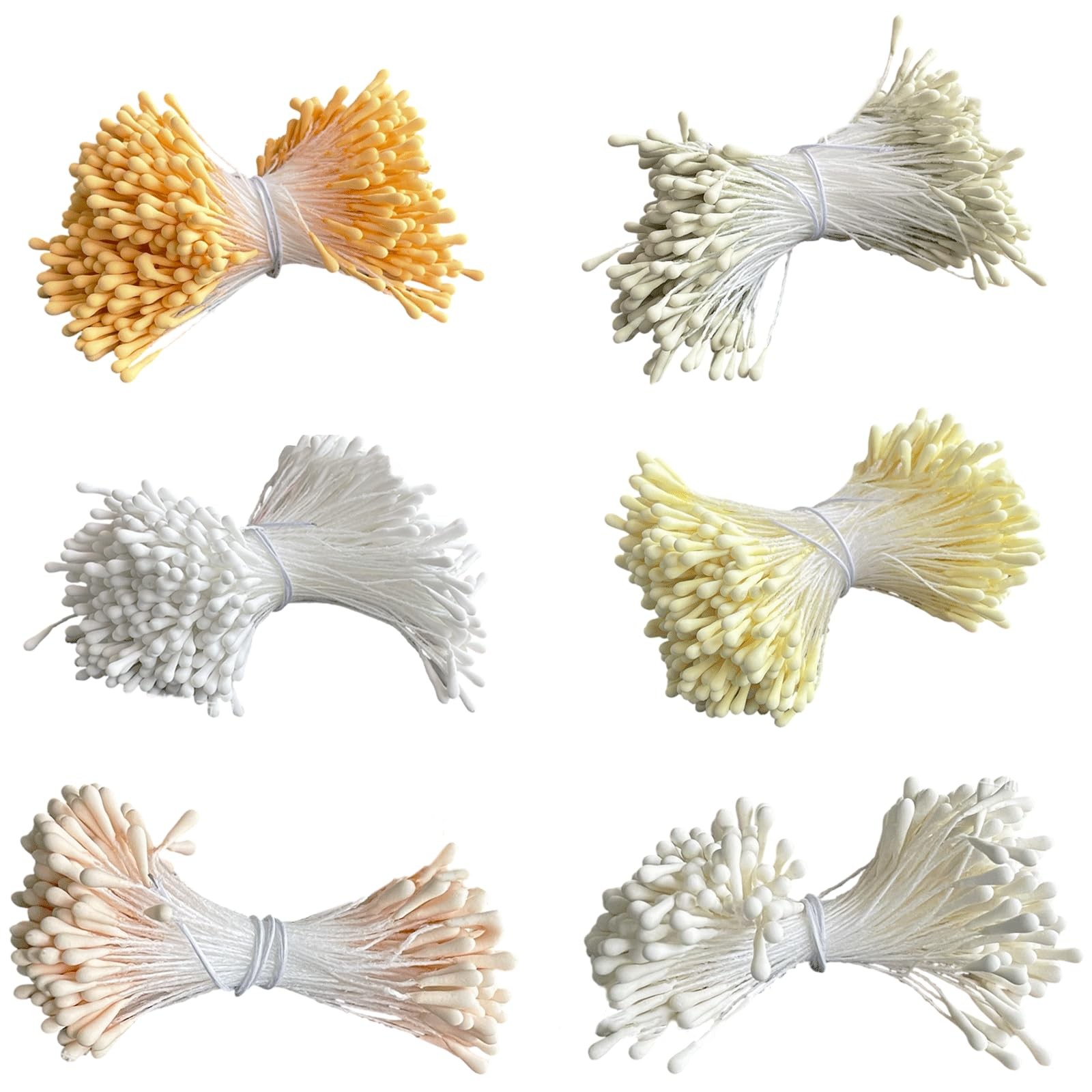 2400 PCS Simulated Flower Stamens Mini Artificial Double Heads Floral DIY