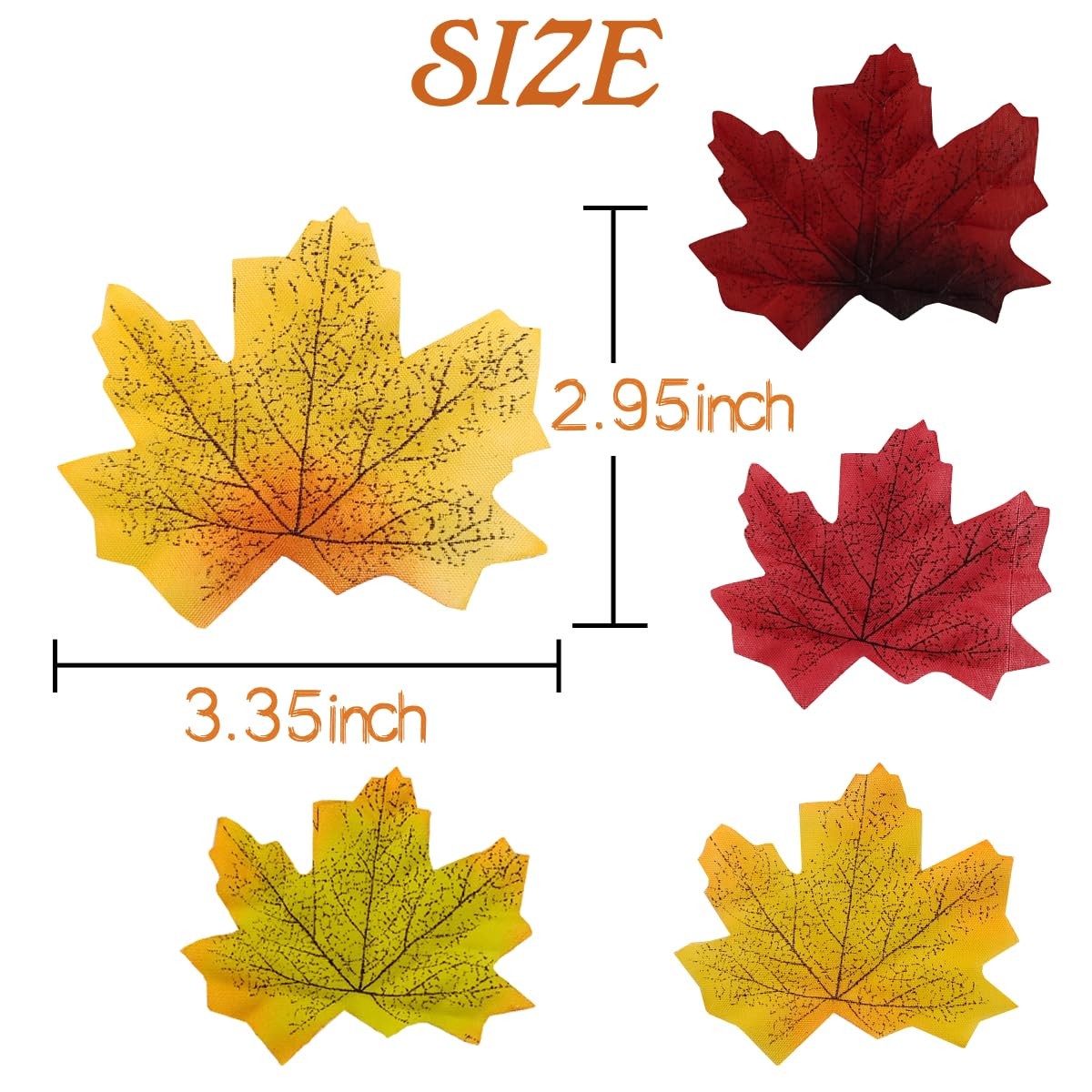 500 PCS Artificial Autumn Maple Leaves Mixed Fall Decor Thanksgiving Day