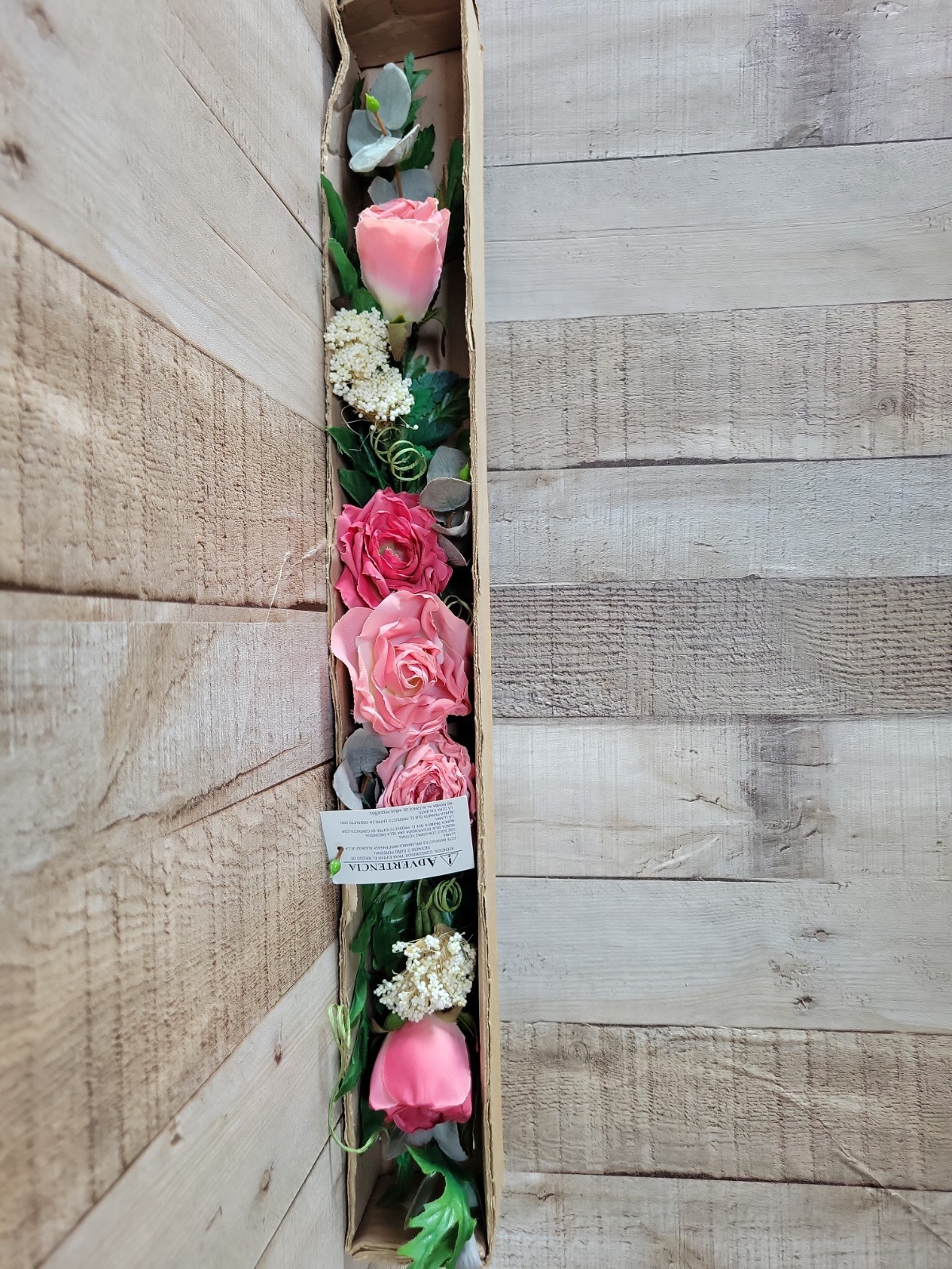 Home Interiors Pink Faux Silk Roses Swag Floral Bouquet New In Box Vintage Rose