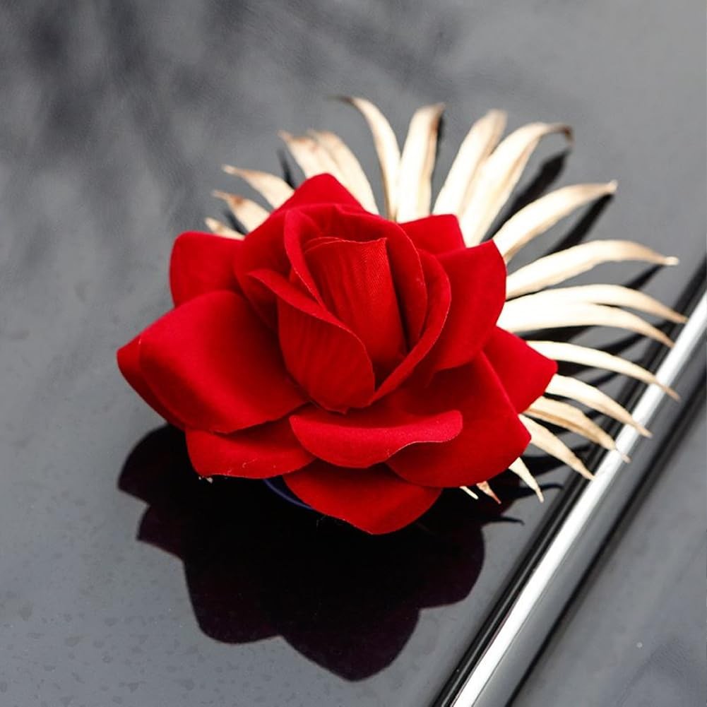13 PCS Wedding Party Car Decorations Set Artificial Rose Flower Suction Cups