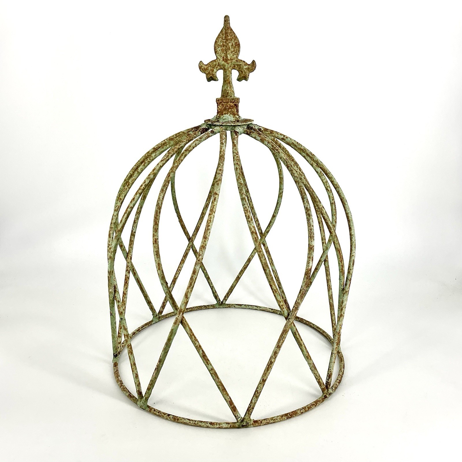 Wrought Iron Cloche Topiary Flower Trellis Metal Plant Climber Rustic Green