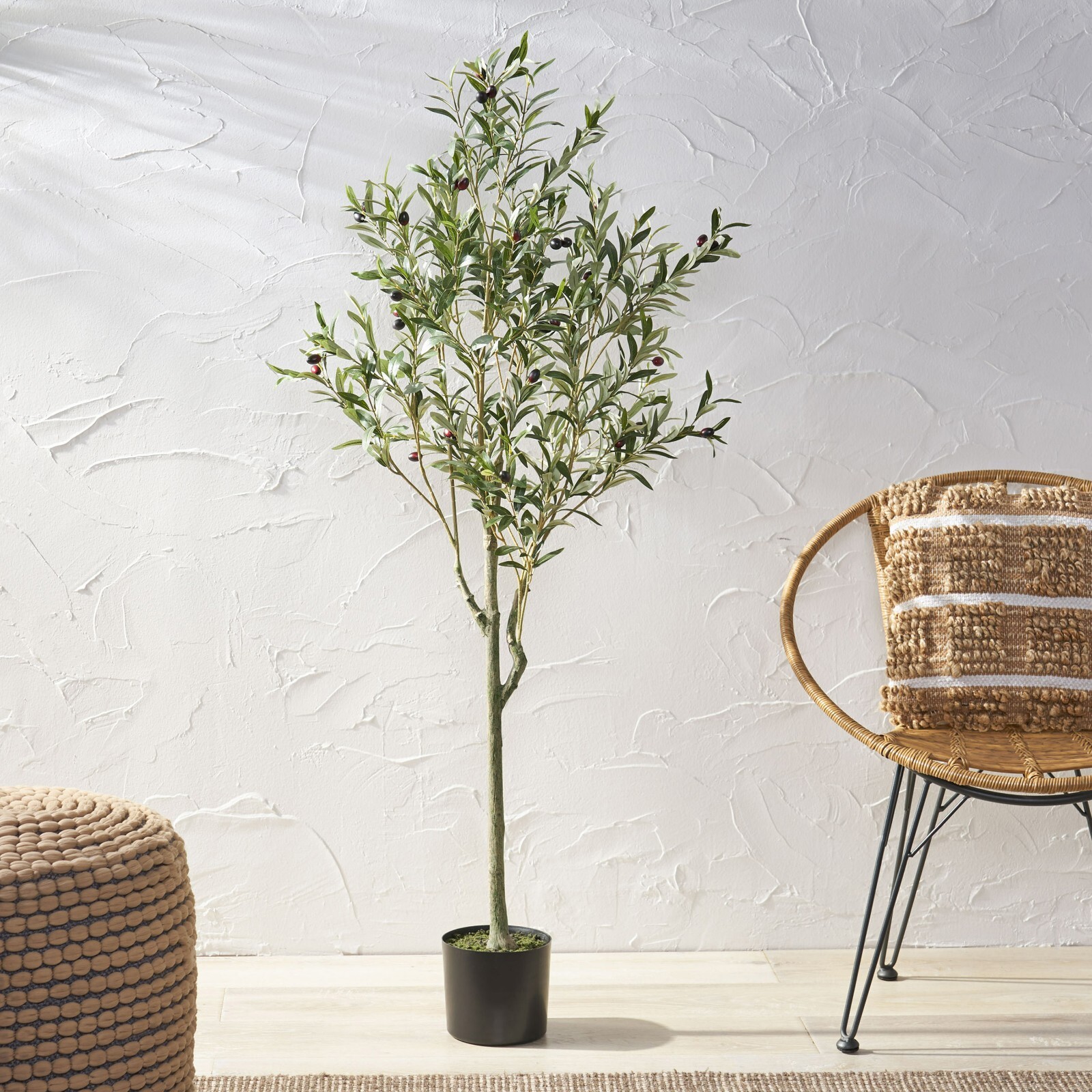 Taos Artificial Tabletop Olive Tree Realistic Faux Olive Tree for Home Garden