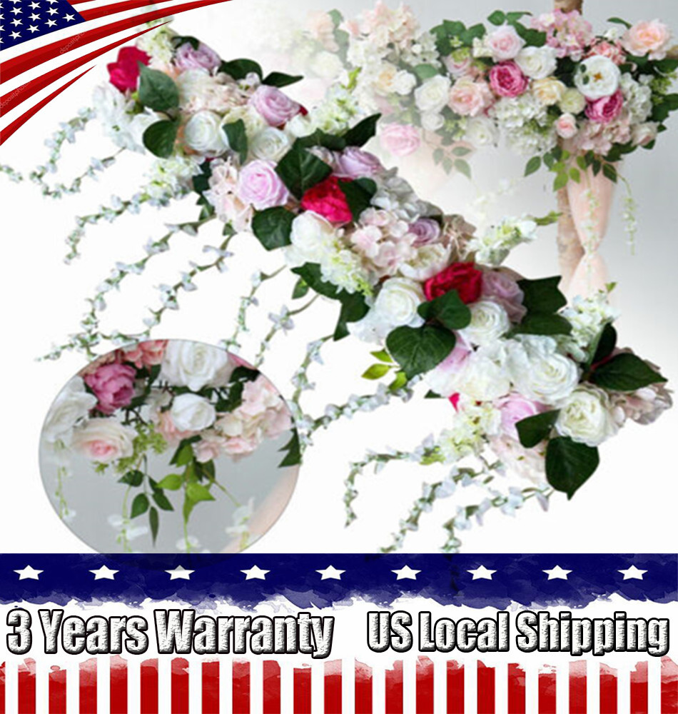 100cm Artificial Rose Flower Row Wedding Arch Stage Wall Background Decoration