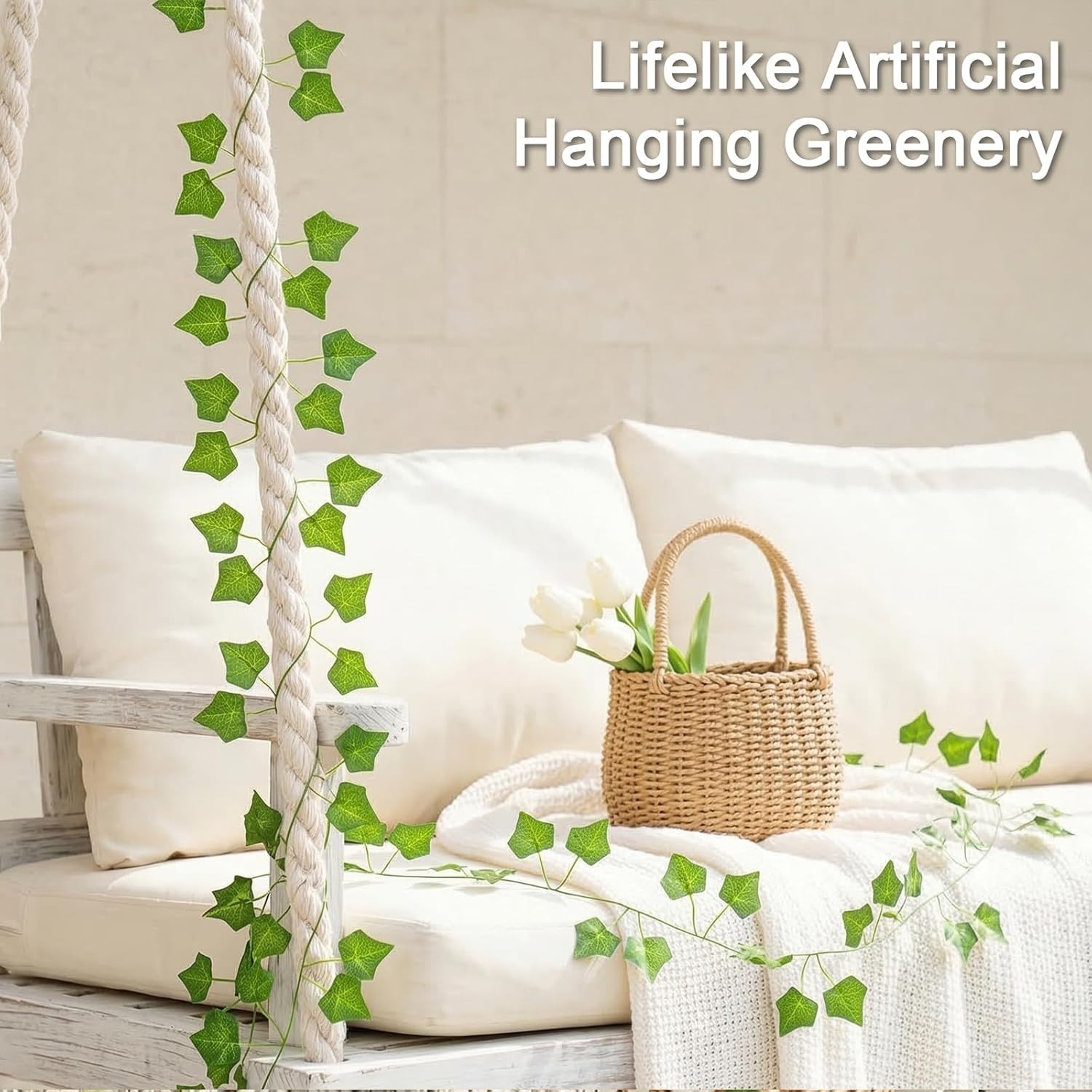 1 Pack 33 Feet Artificial Ivy Leaves Plants Fake Vines Greenery Hanging Garla…