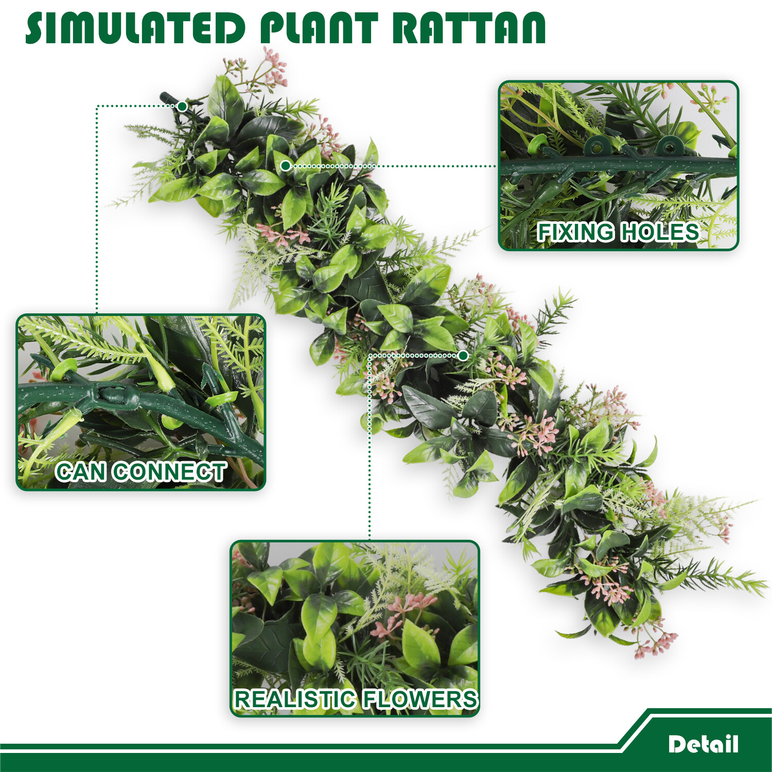 Artificial Vine Garland Plants Trailing Flowers Home Wedding Christmas Decor