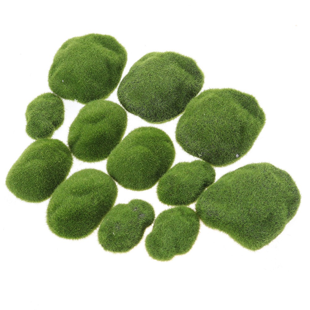 Green Simulation Moss Rocks Fake Plants for Class Projects and Event Decorations
