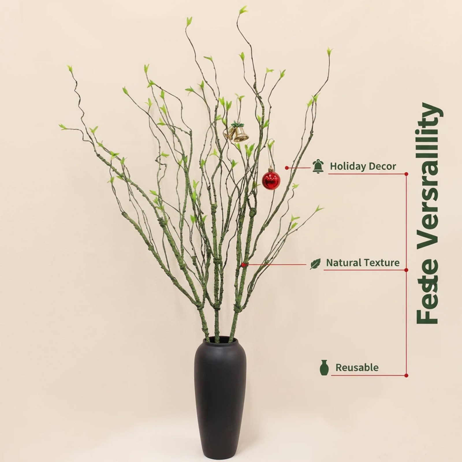 3pcs 49 inch Artificial Evergreen Vine Branches for Decoration Wall Tree Arti…