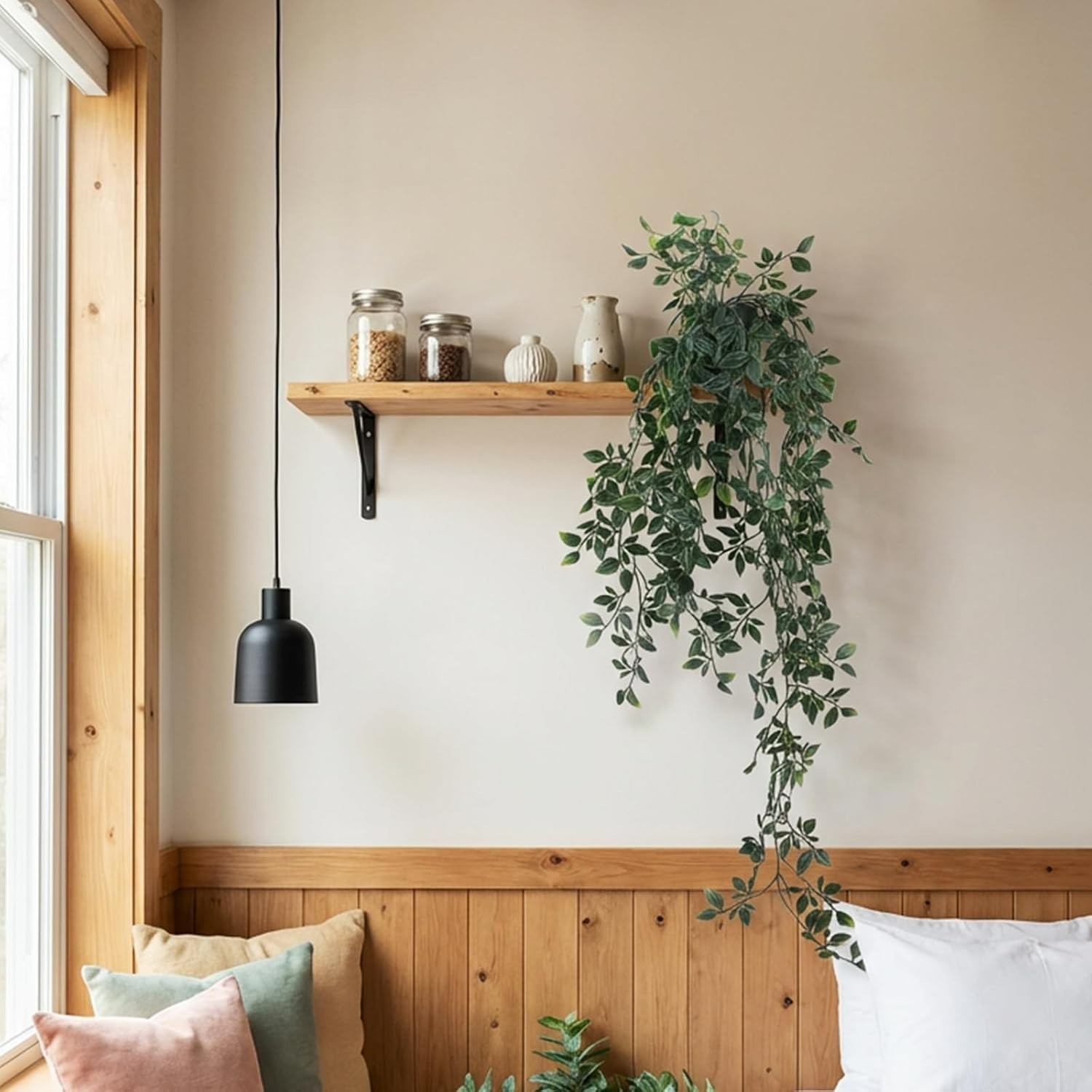 Space-Saving 28.7-in Artificial Hanging Plant – Perfect for Any Room Decor