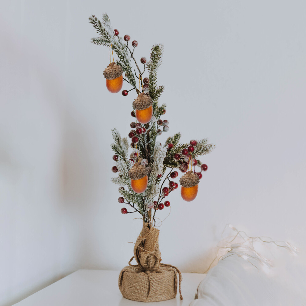 25 Pcs Artificial Fall Nut Acorn Decorative Acorns Simulation Decors
