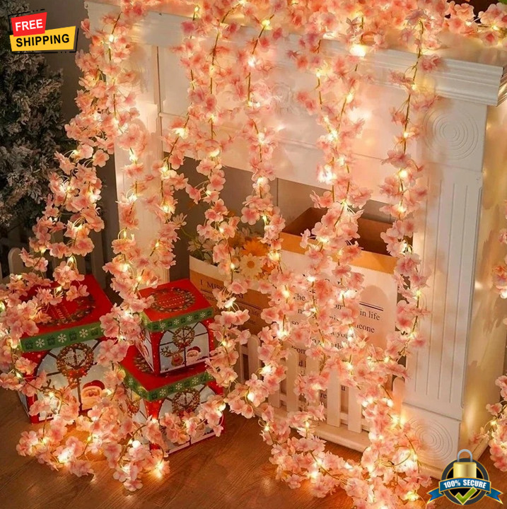Artificial Sakura Flower Vine – 180cm Silk Garland for Wedding & Home Decor