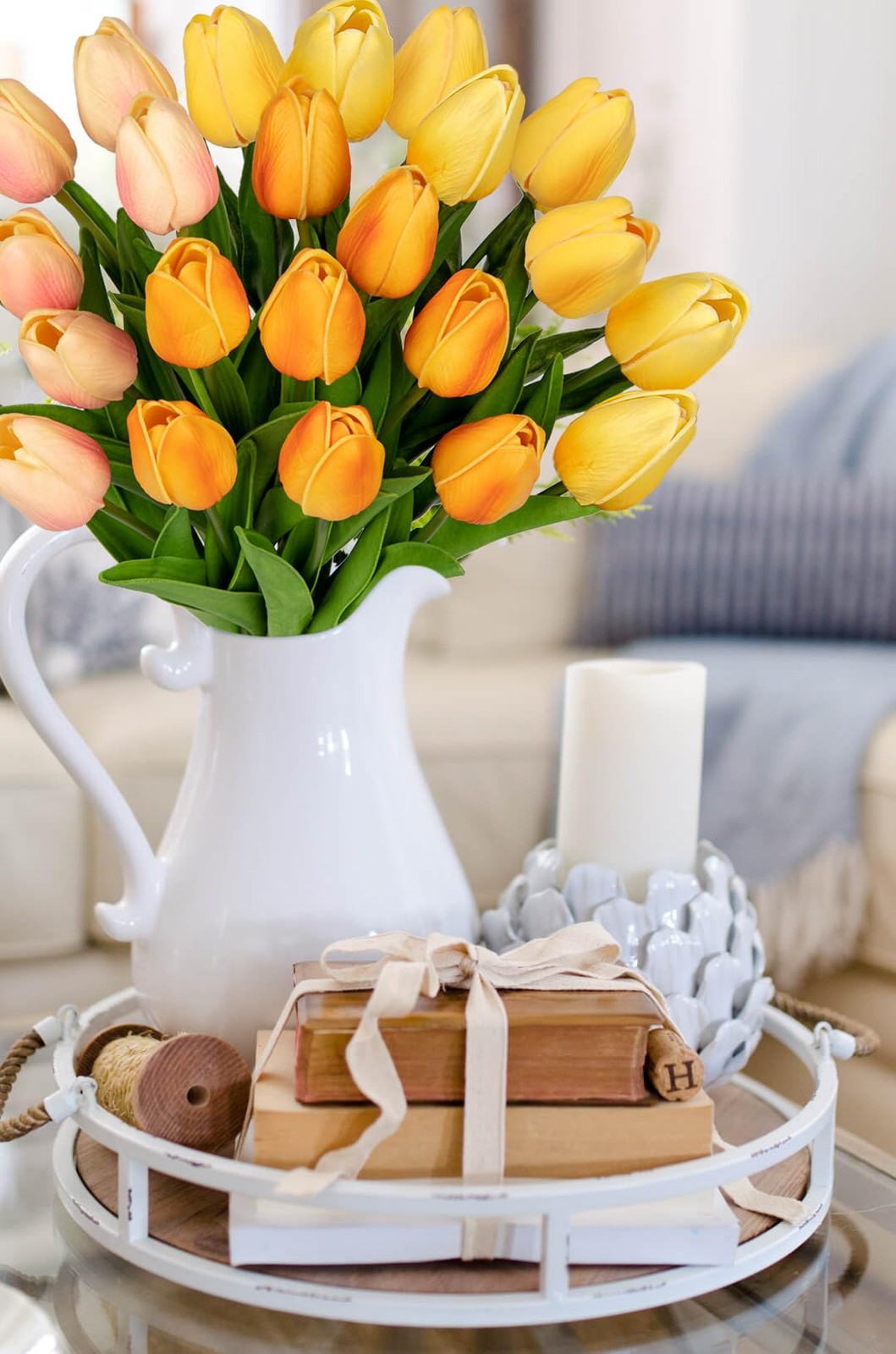 24 Pcs 13.5 in Mixcolor Artificial Tulips Flowers Real Touch Fake Tulips