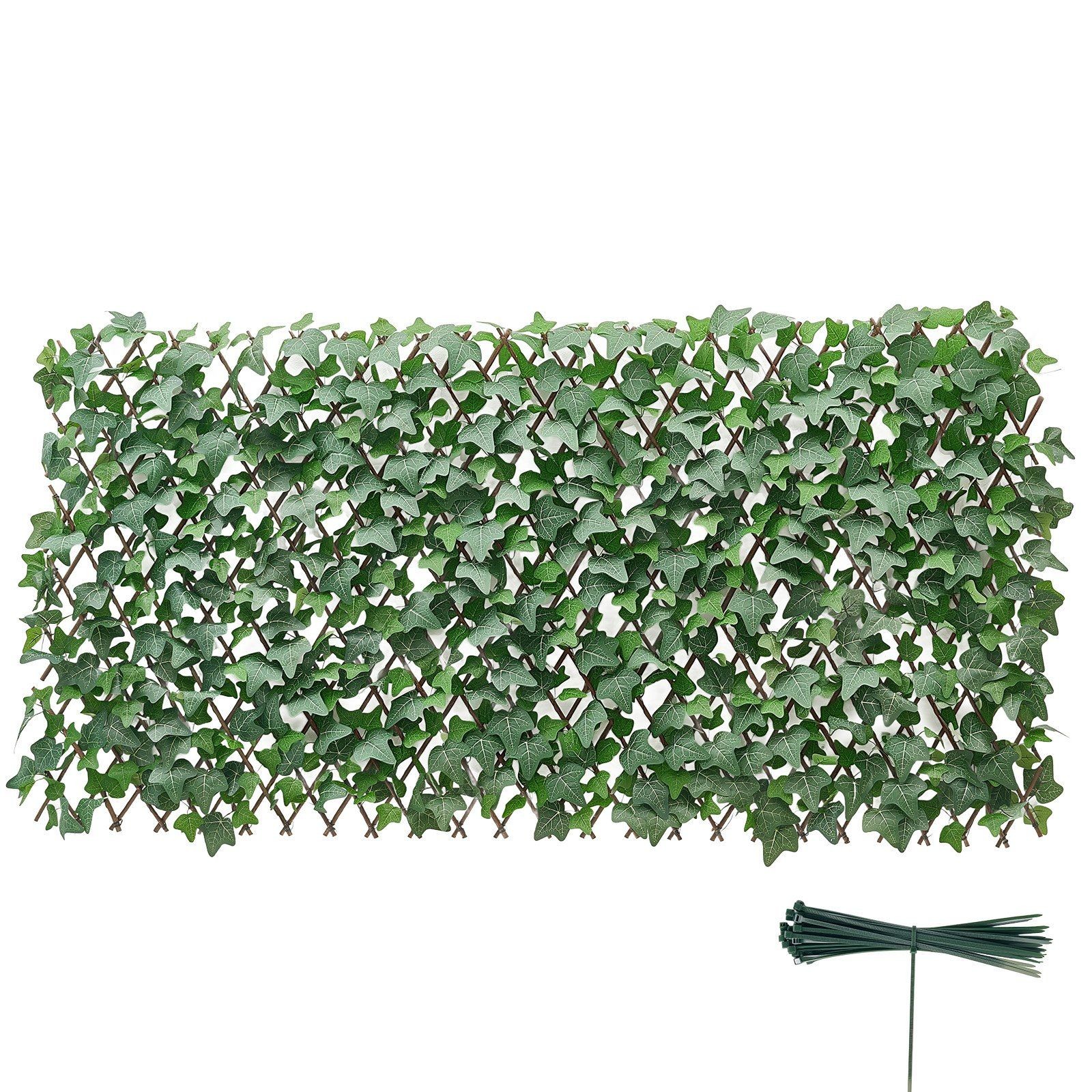 25x126in Expandable Faux Greenery Panel including 50 Zip Ties Realistic