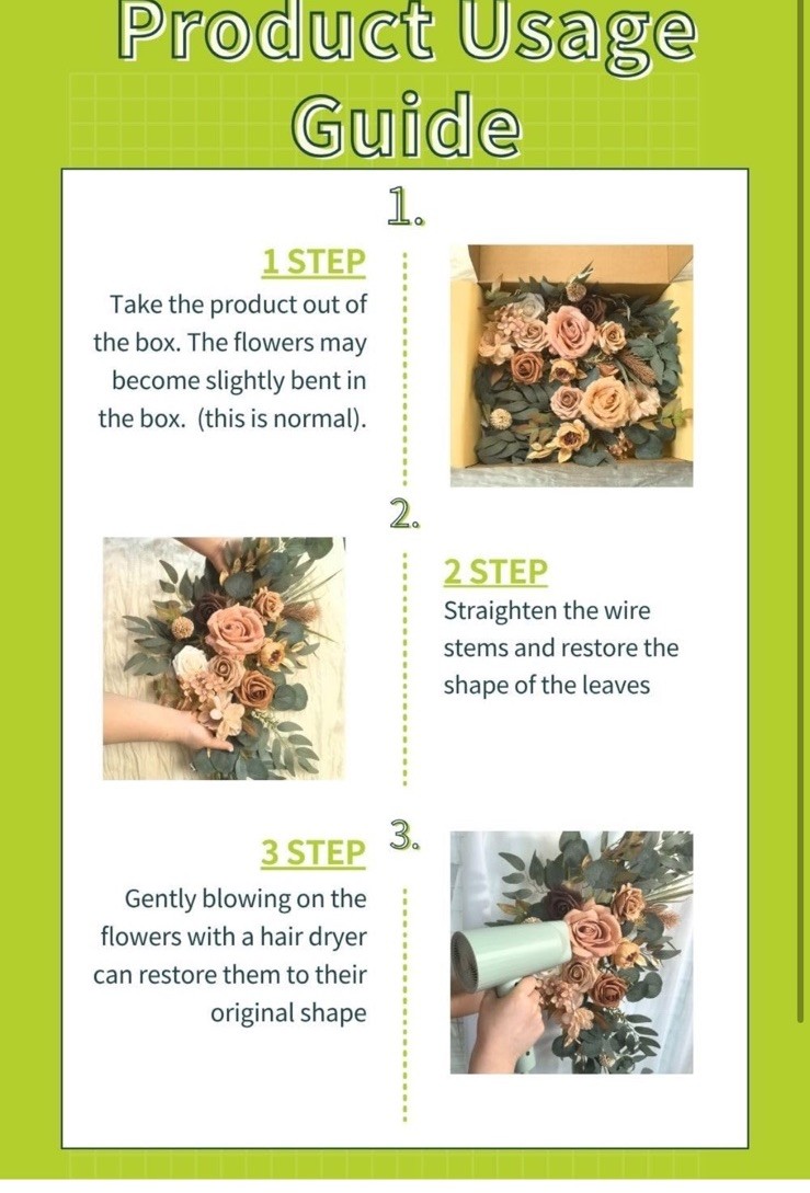 Wedding Sign Faux Flower Swag (Pack of 2) for Ceremony Party Reception