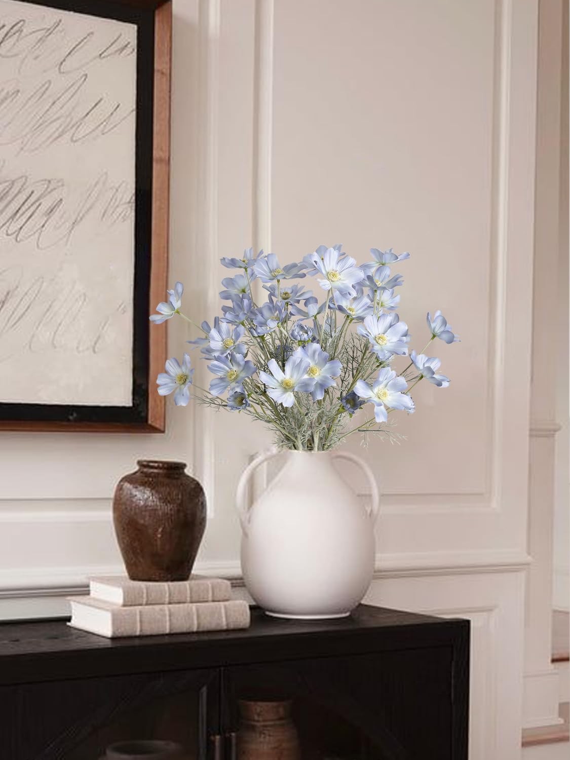 6PCS Daisy Flowers Artificial 24” Blue Flowers Artificial Wildflowers Silk F…