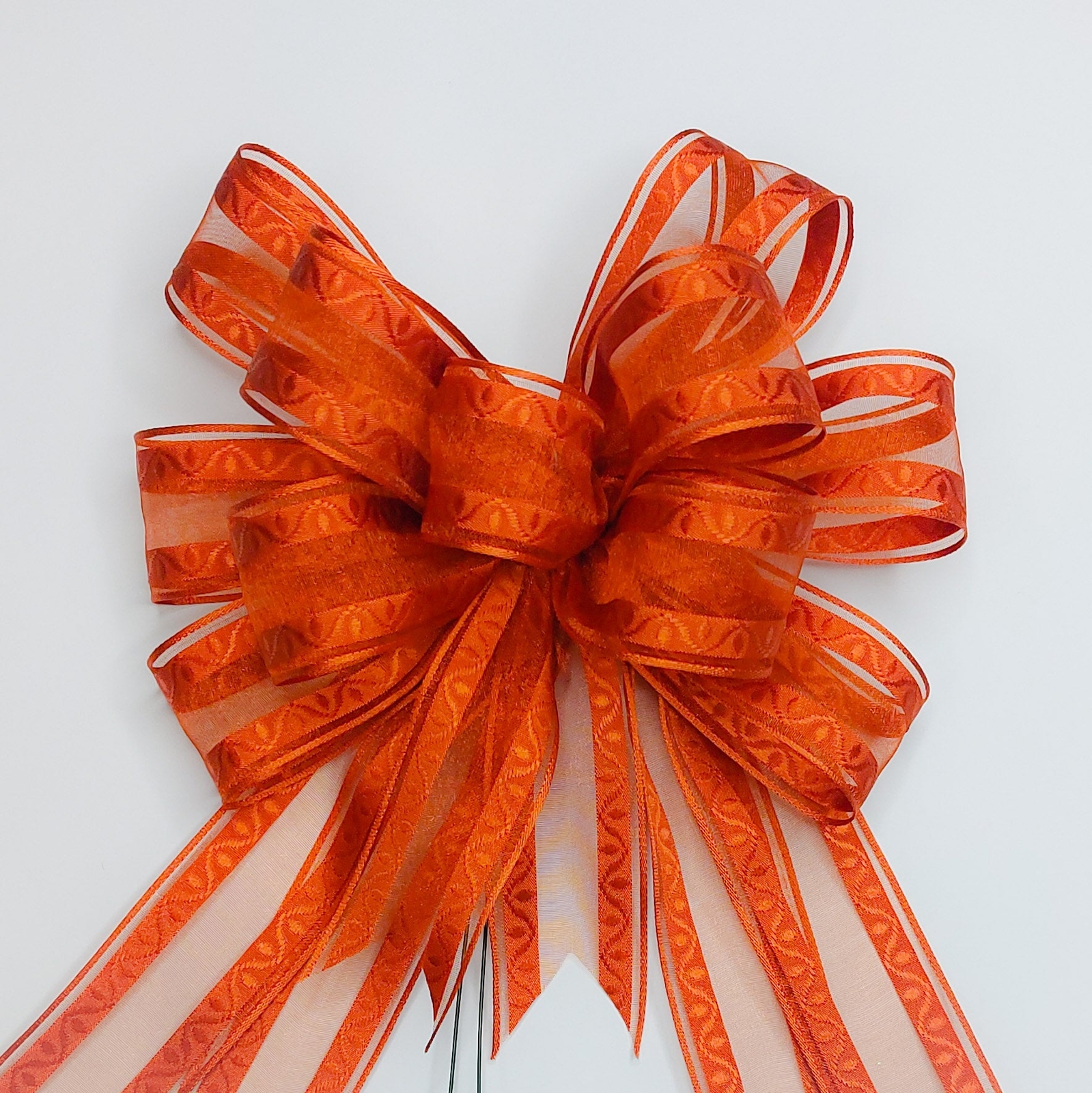 Rust Sheer with Satin Stripe Bow, Size Small