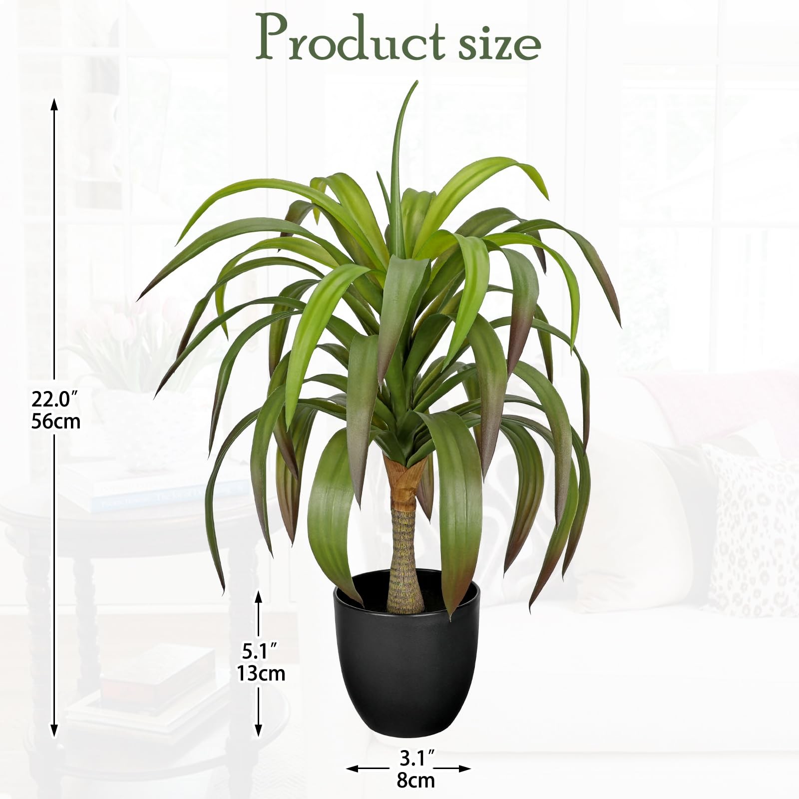 Briful Fake Agave Plant 22in Artificial Potted Outdoor Plants for Home Office