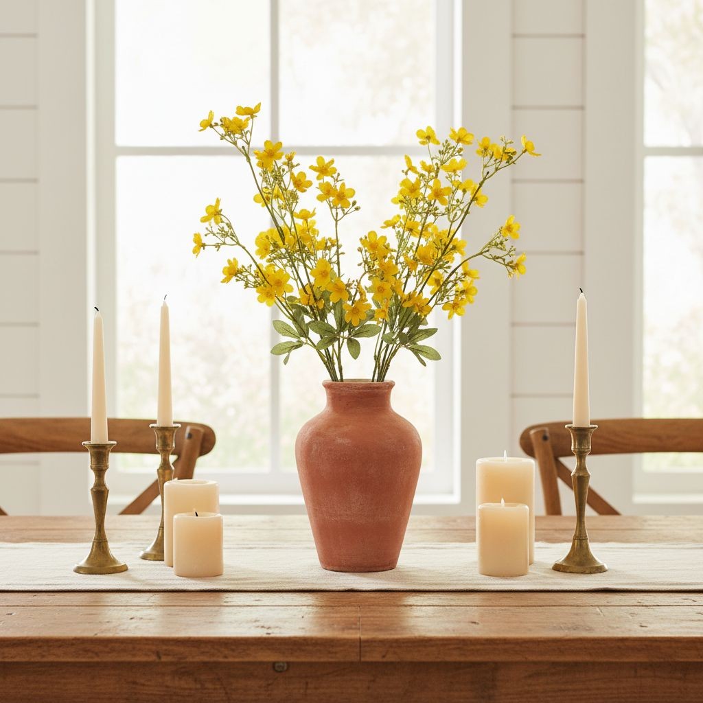 Buttercup Yellow Dogwood Stems Faux Wax Flower Yellow Floral Spring Decor 24 Inc