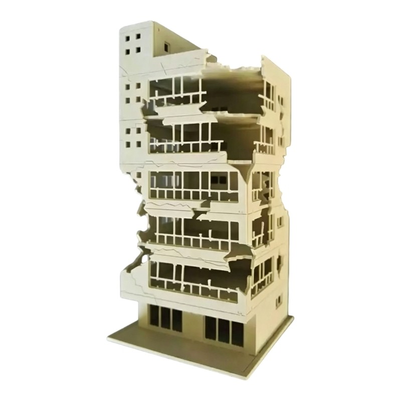 Authentic War Torn Building Miniature Plastic Texture for Historical Dioramas
