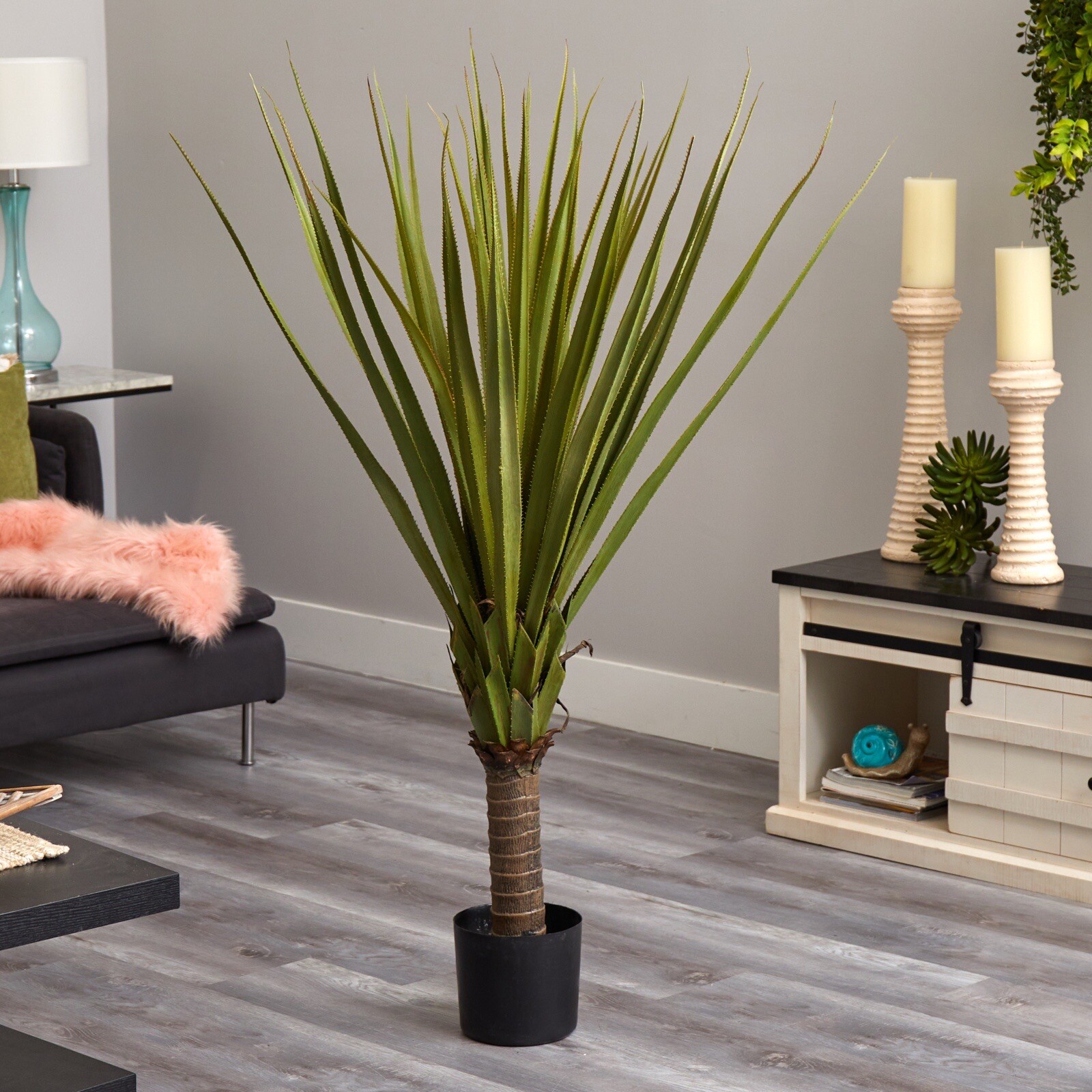 5’ Spiked Agave Succulent Artificial Tree Home Garden Decor. Retail $289