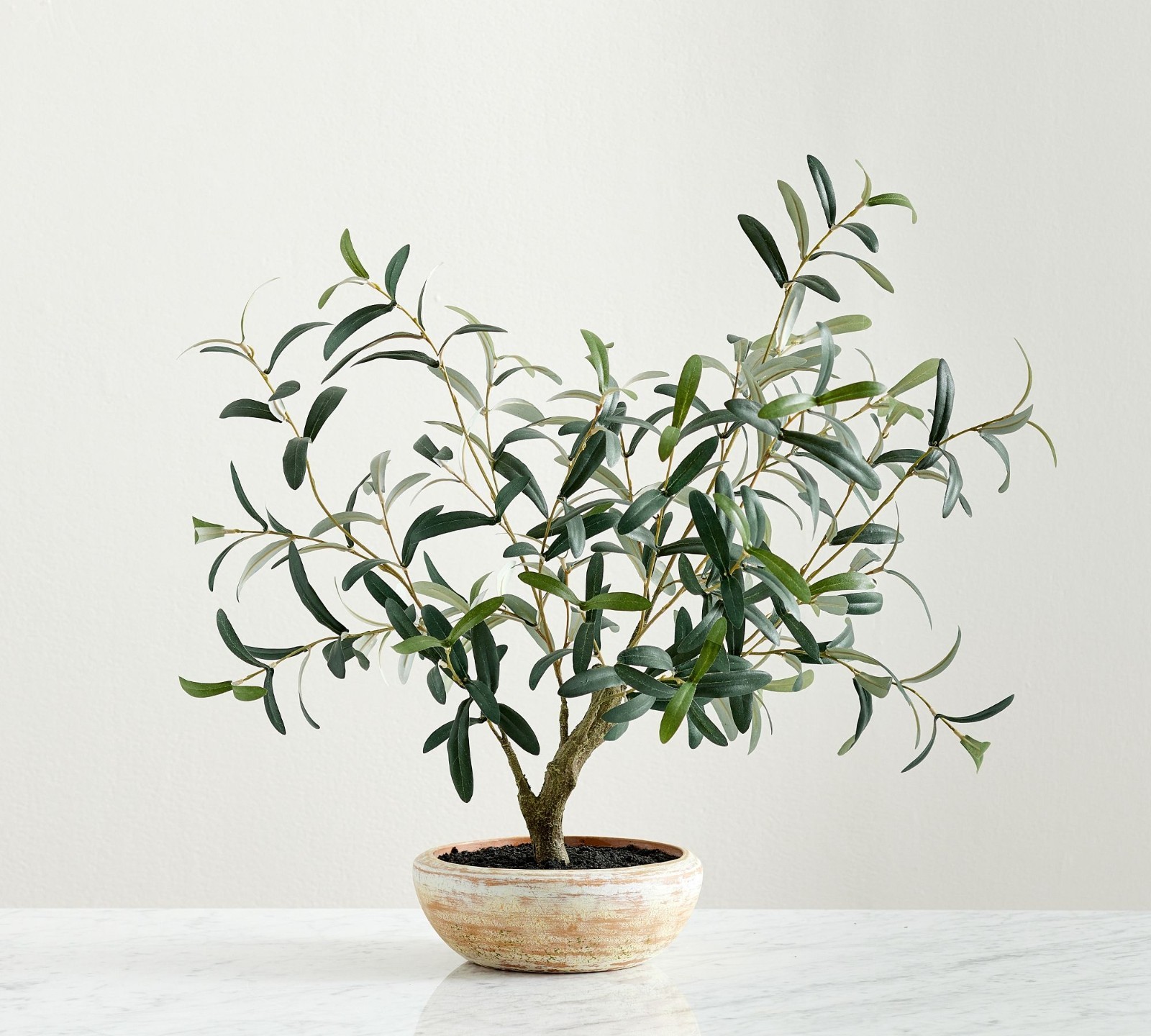 Pottery Barn Faux Potted Olive Houseplant. Hand polyester,plastic,wire-US Stock