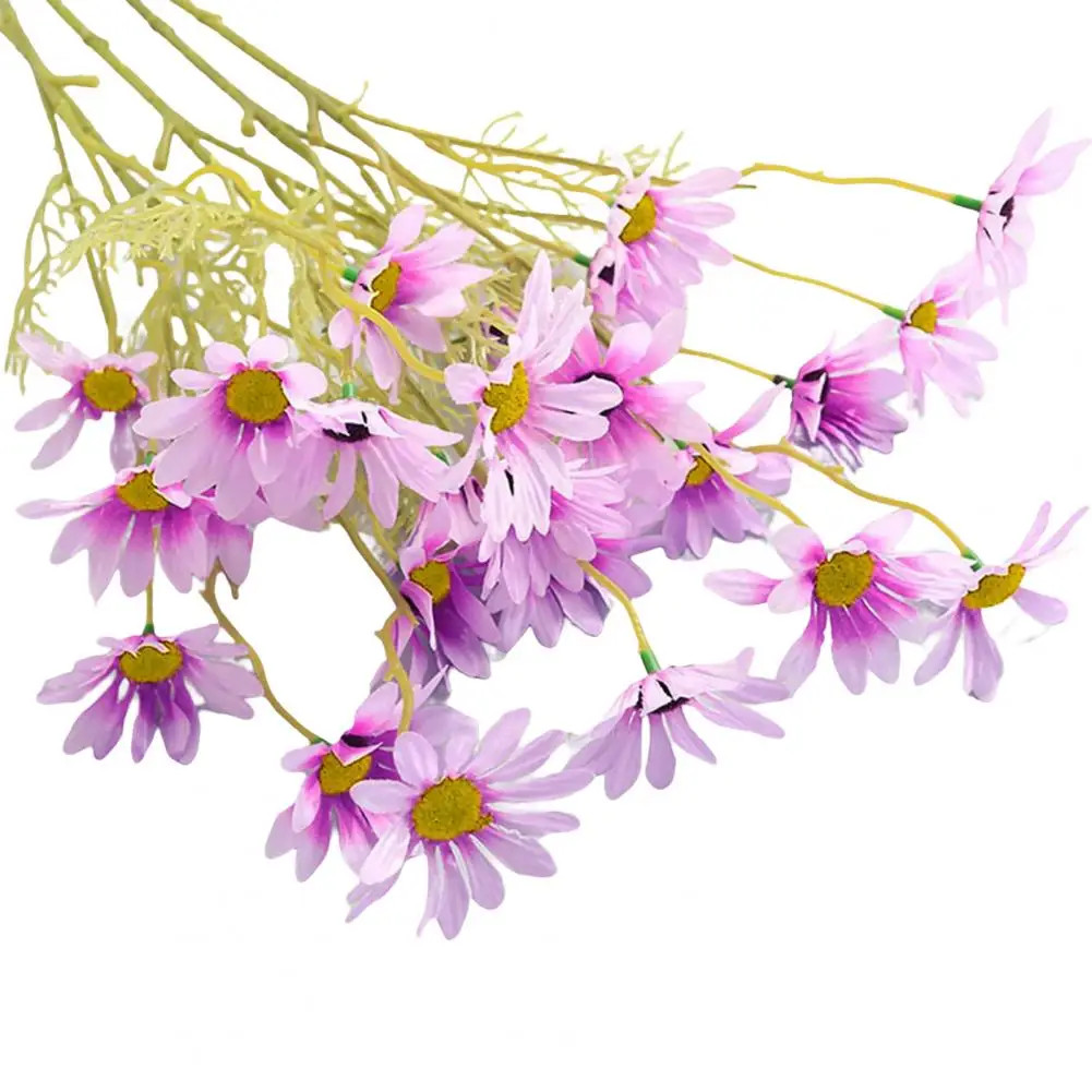 5 Heads Artificial Flower Fake Flower Decor UV Resistant Silk Colorful Handcraft