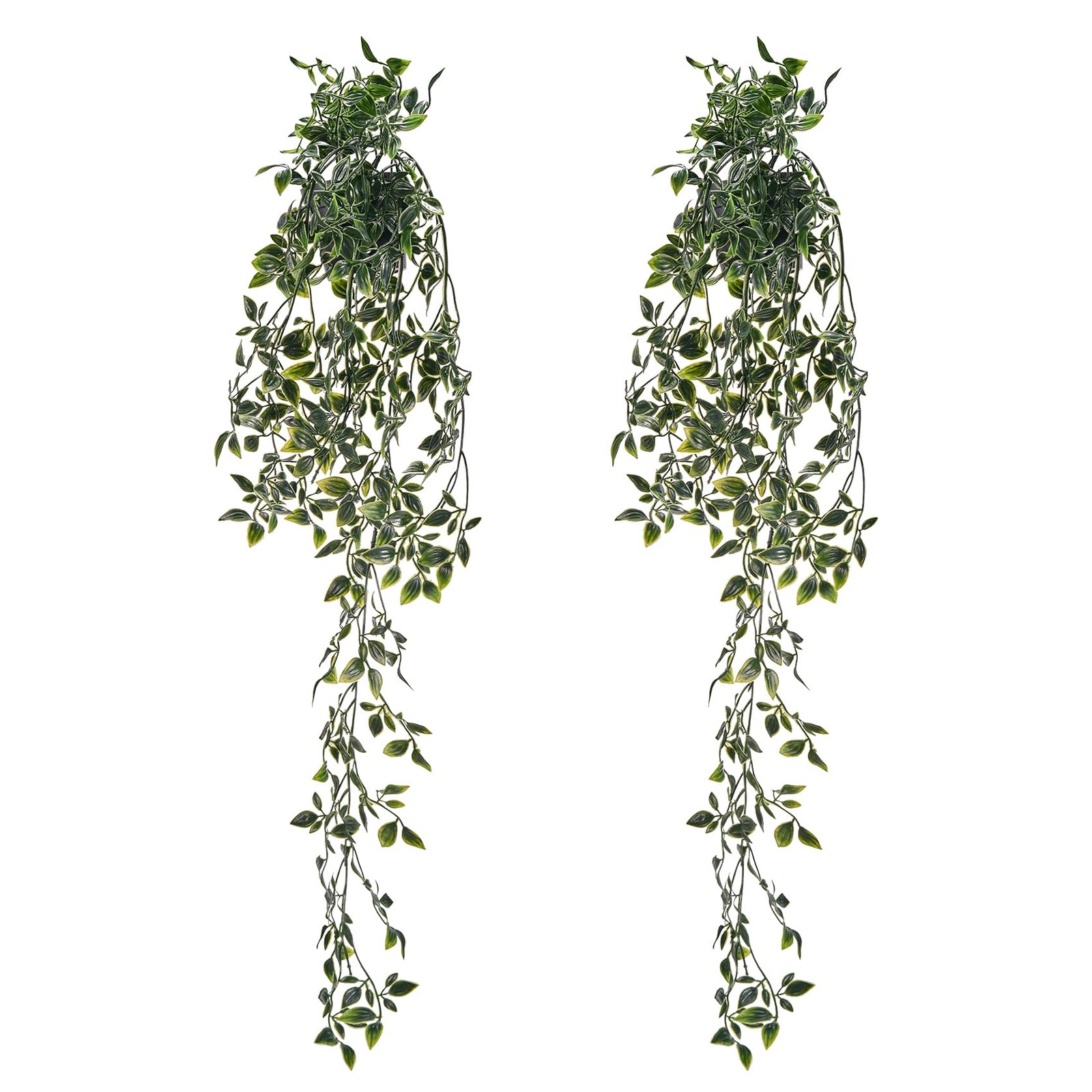 2Pcs Real-Touch Artificial Hanging Mandala Vine with Pot Faux Ivy Plant for I…