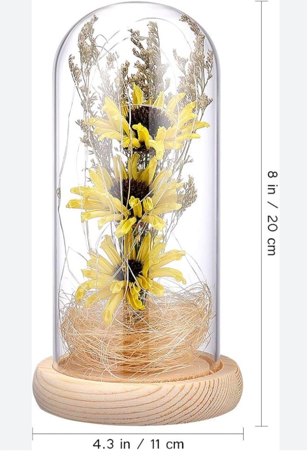 Enchanted Sunflower Lamp,Artificial Sunflower in Glass Dome LED Flower…