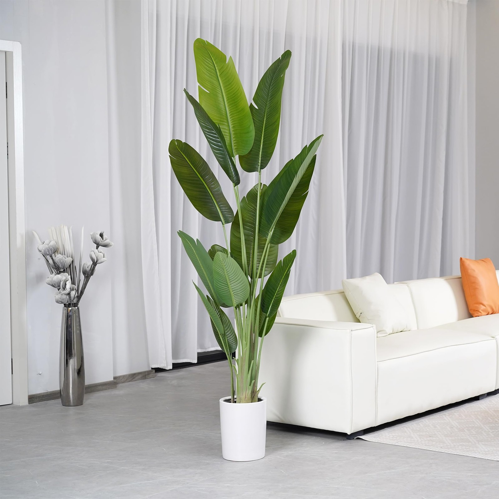Artificial Tree 6.6Ft Silk Bird of Paradise Large Big Fake Potted Plants Tall…