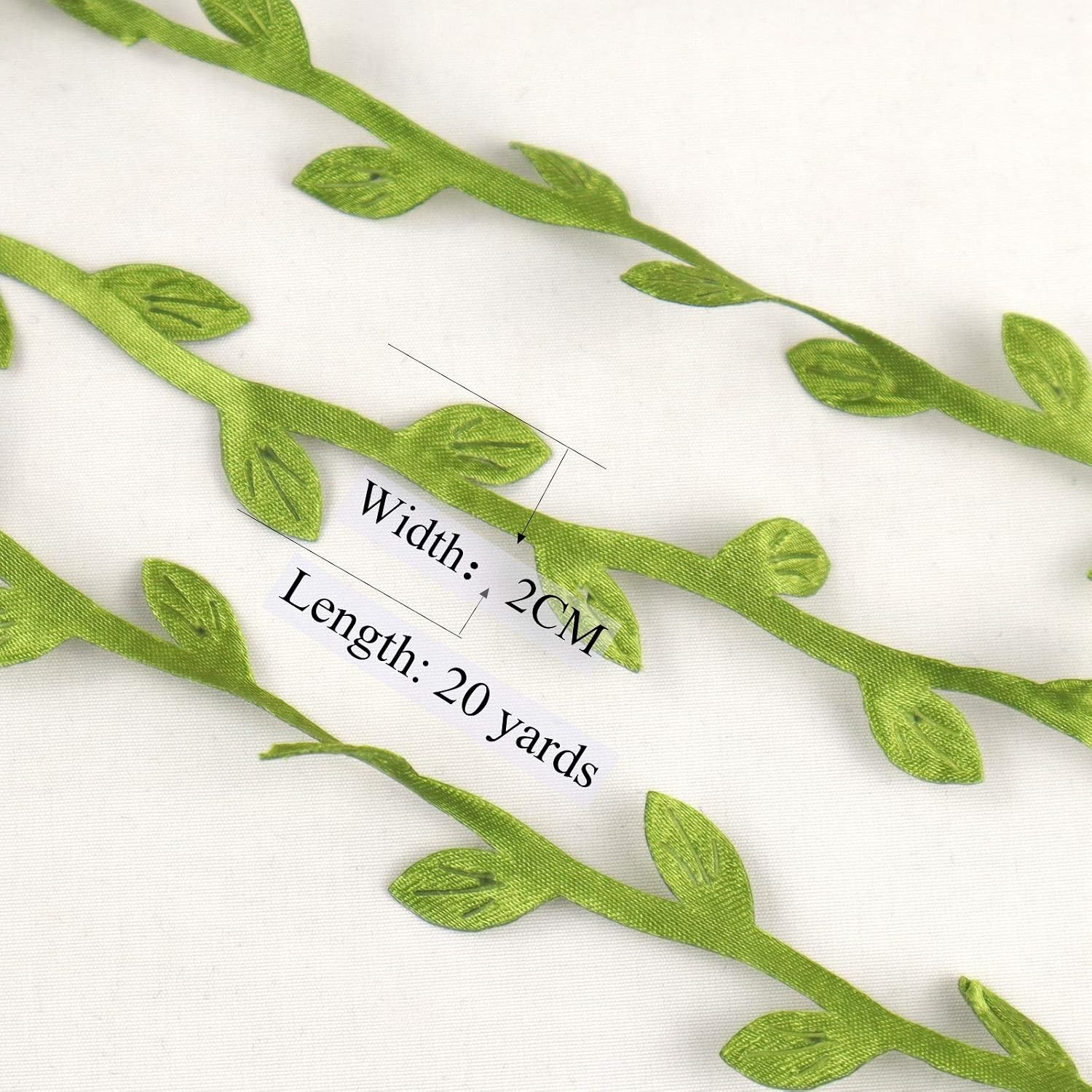 Artificial Ivy Vine -20 Yards Faux Green Leaf Ribbon Roll