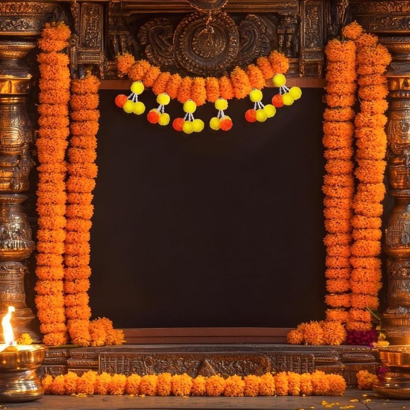 15 Pack Marigold Tuberose Tassels Artificial Flowers for Diwali Indian Wedding