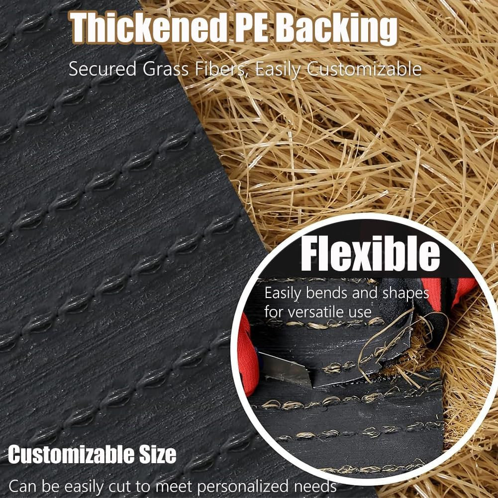 Realistic Synthetic Thatch Roll Sun-Bleached Yellow Customized Sizes – Reinforce