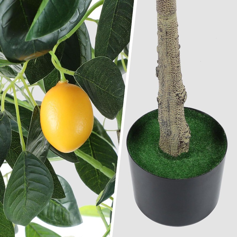 6FT Faux Lemon Tree with Vivid Leaves and Realistic Lemons for Front Porch Decor