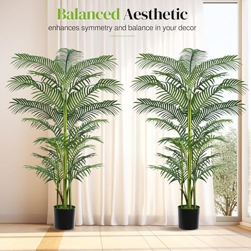 Artificial Palm Tree 6FT, Suntee Faux Plants Indoor and Outdoor 2 Pack, Tall …