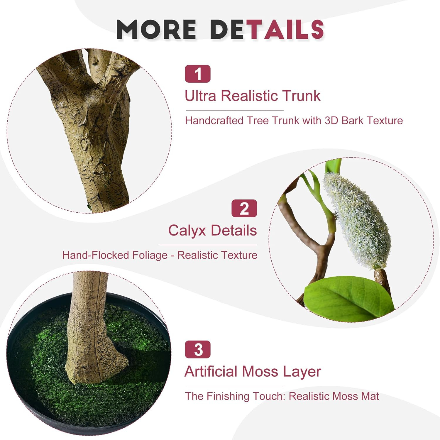 Realistic Tall Magnolia Flower Tree for Home, Office & Patio Decor