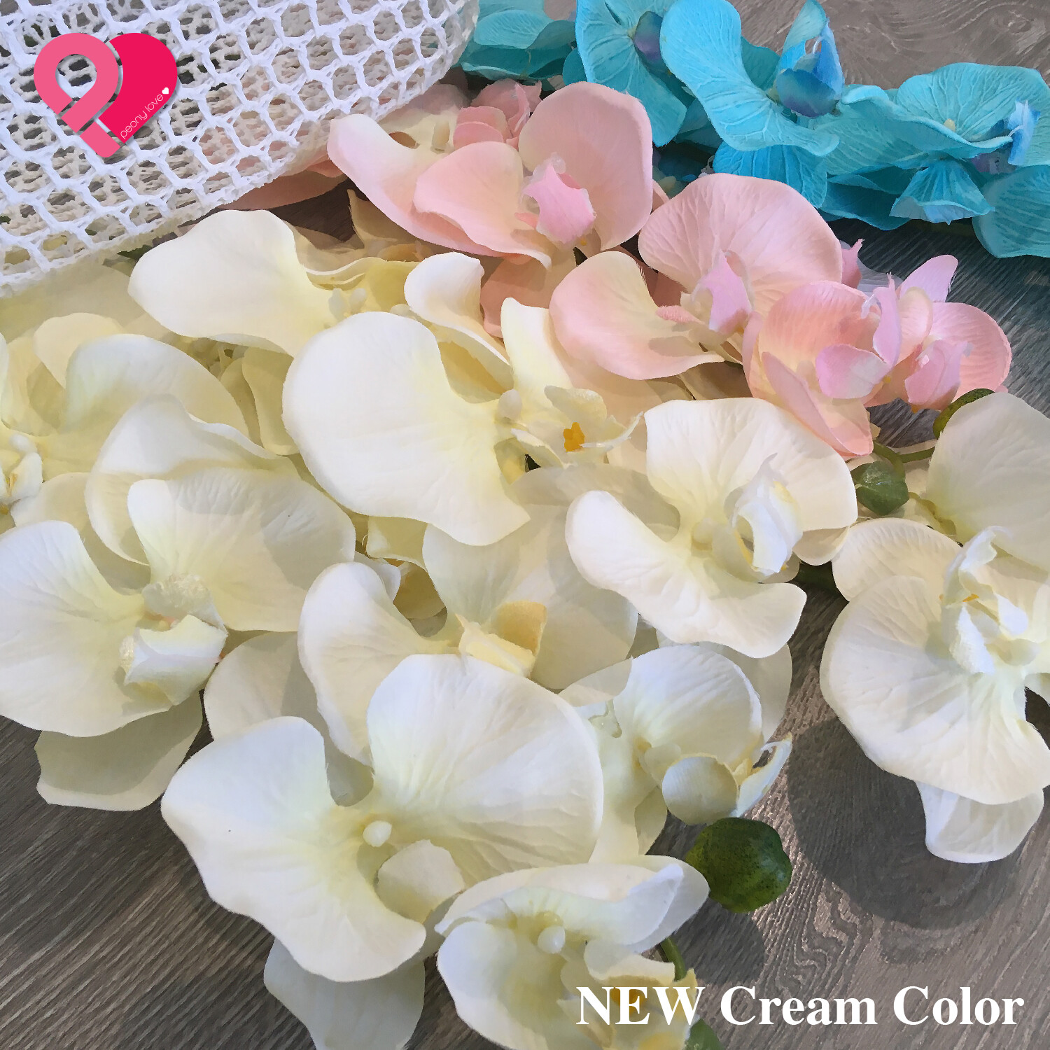 Artificial Butterfly Orchid Silk Flower Wedding Party Phalaenopsis Blush Aqua