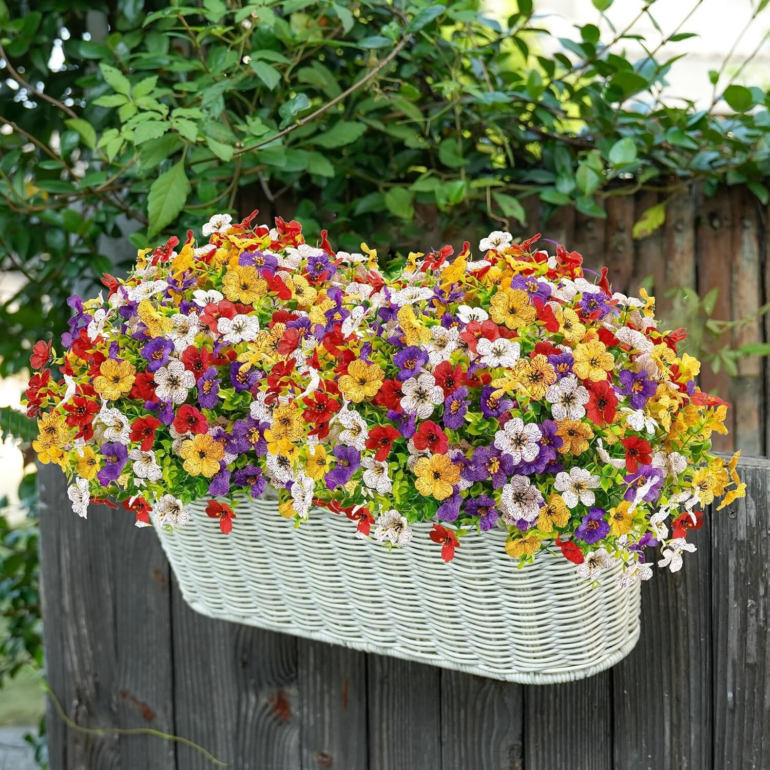 12 Bundles Artificial Flowers for Outdoors Fake Flowers Plants Spring Decoration