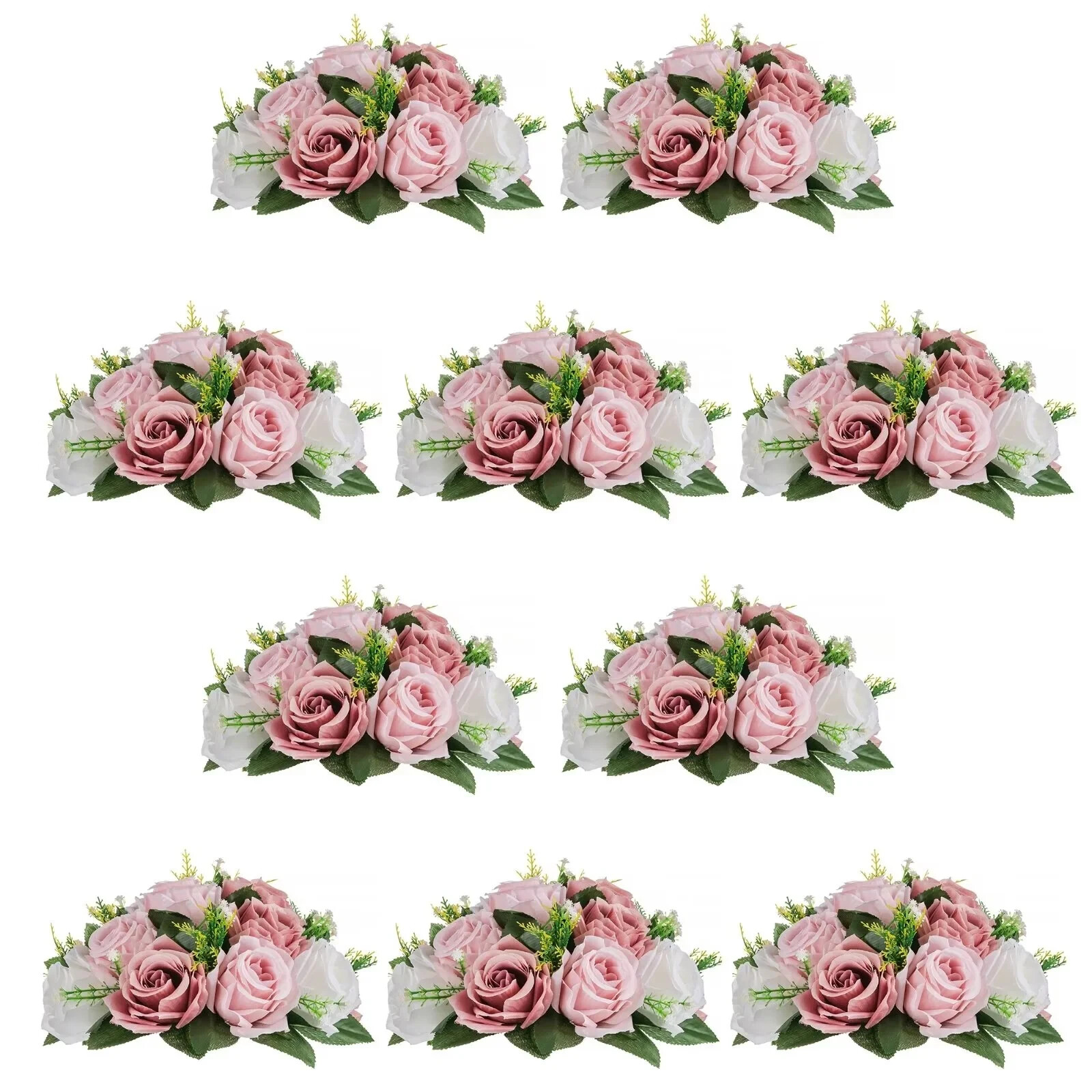 Silk Flower Balls for Centerpieces 14 Pack Pink Dusty Roses Artificial Floral…