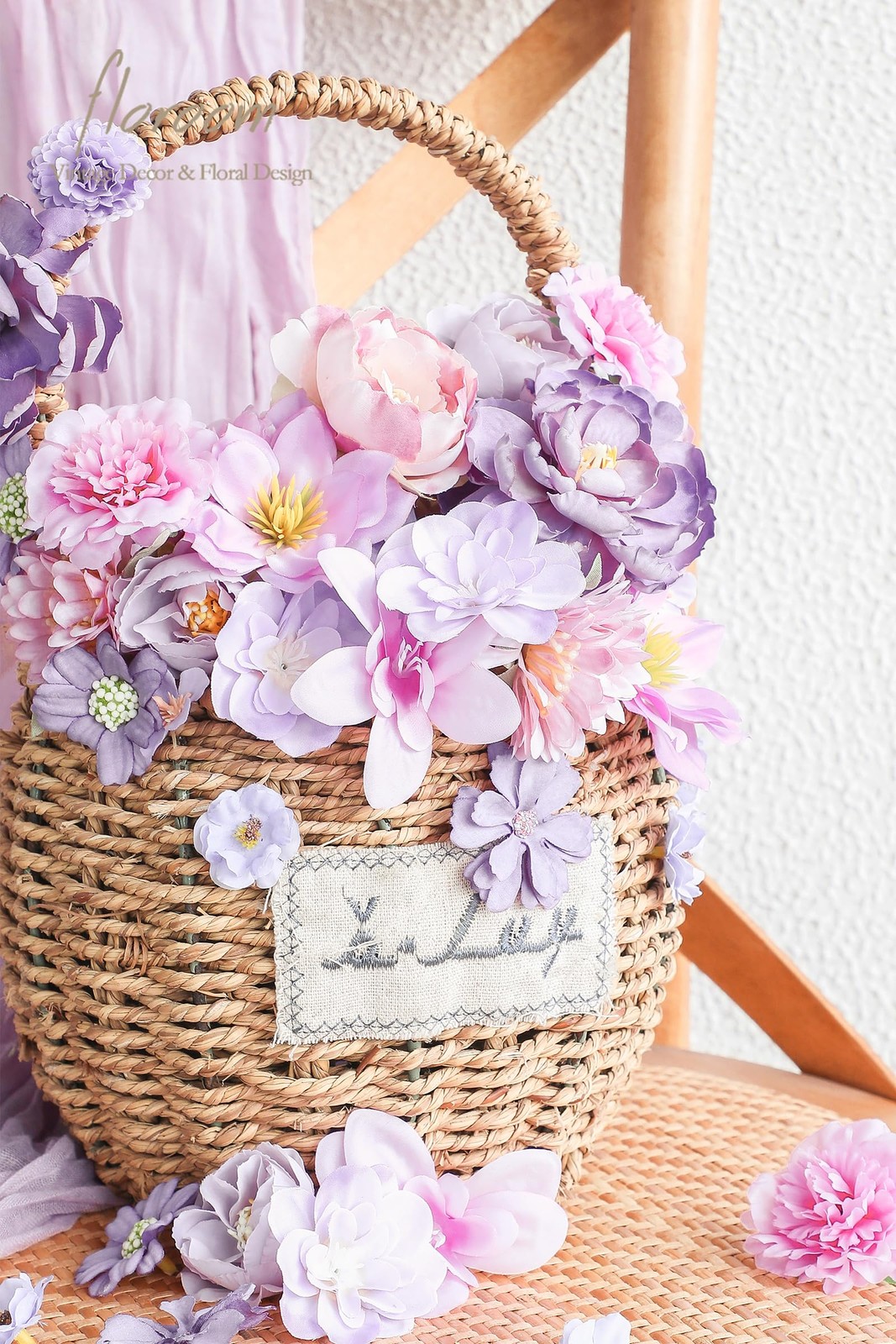 Mini Artificial Flower Heads Lavender & Purple Fake Peony Daisy Rose Multicol…