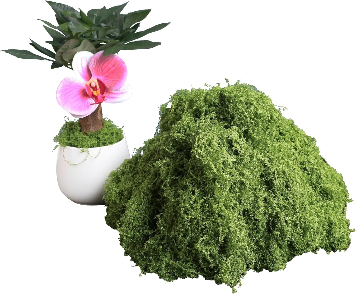5.3oz Green Fake Moss Artificial Floral Moss Faux Plant for DIY Crafts Fairy Gar