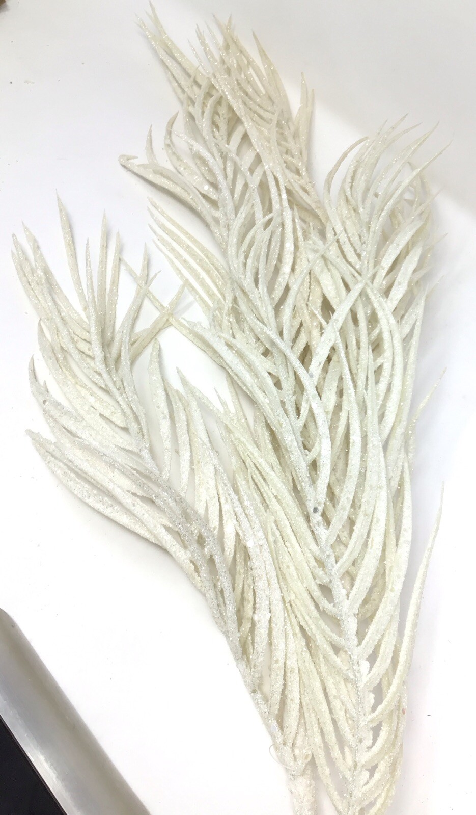 Vintage Plastic Eucalyptus & Fern Picks Floral Pick Set Of 3 Picks 30” L Glitter